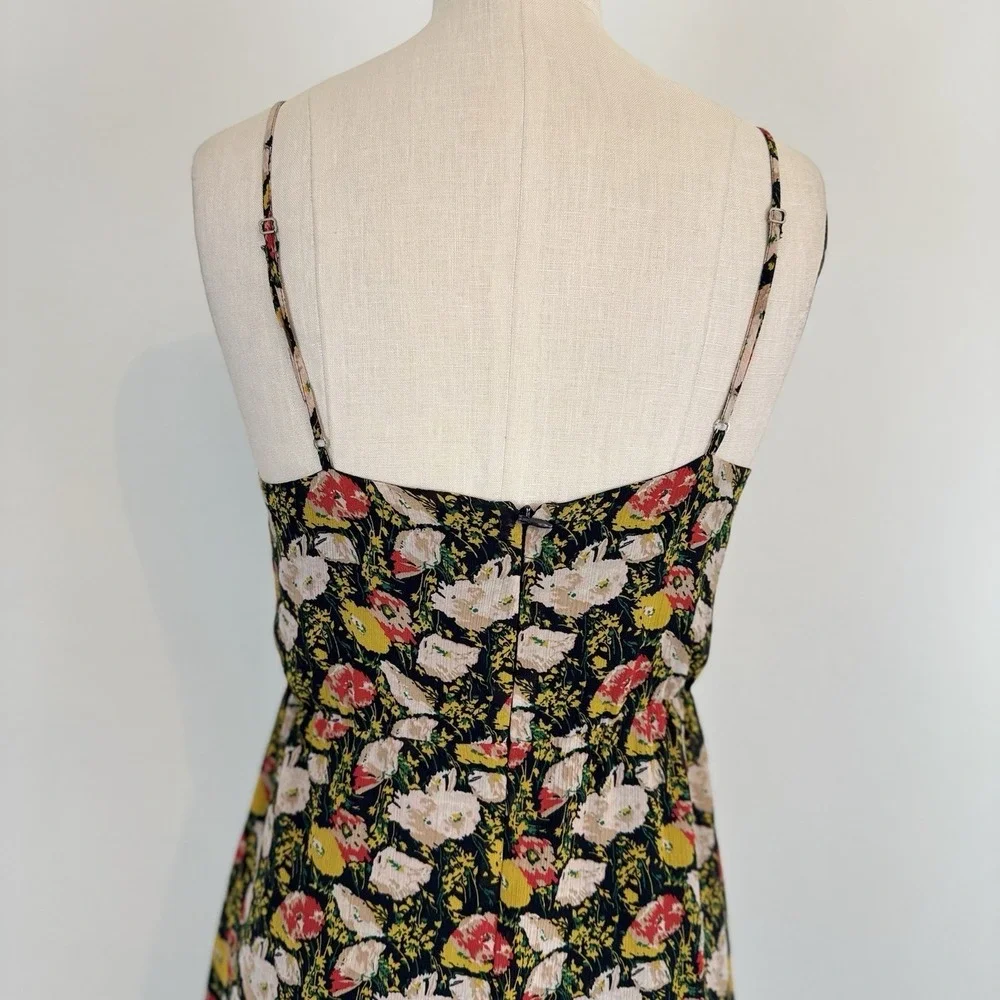 J. CREW Mercantile Maxi Dress 0 Tiered Spaghetti Straps Floral Boho Summer Airy